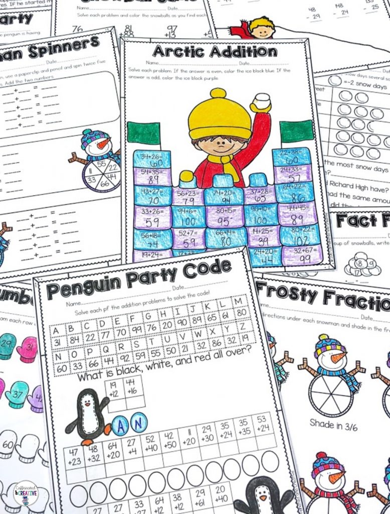 Winter No Prep Bundle or Second Grade is full of no prep printables for the season! These worksheets/activities cover a wide variety of math and literacy standards for second grade all in a fun winter theme!This unit is geared towards 2nd graders, but can also be used for talented first graders or third graders who may be struggling a bit.This product is meant to be a time saver. . These worksheets are great for morning work, review, homework, last minute substitute plans and more!
