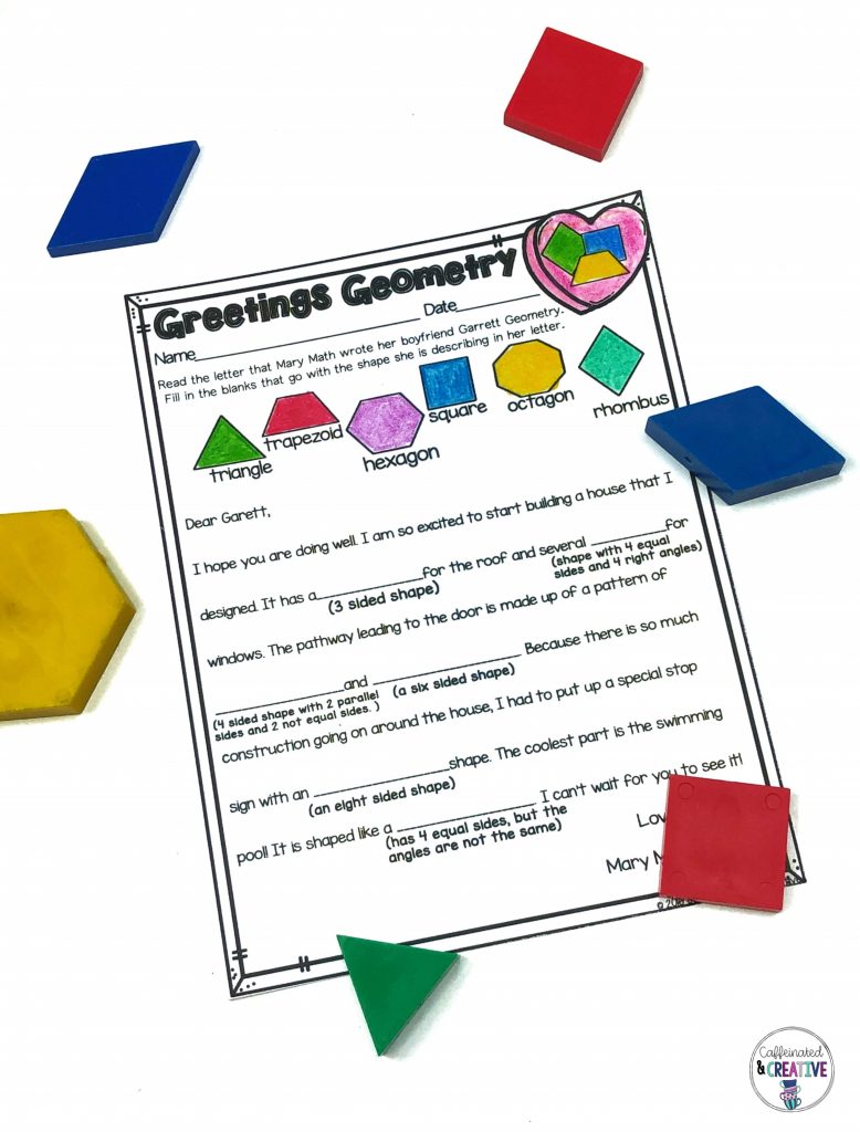 Practice reading and matching shape attributes with the correct shape. 