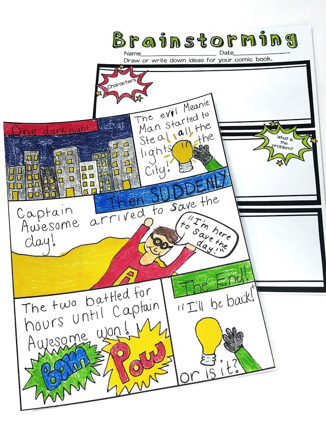 Teach students the writing process with a fun and interactive lesson involving making comics!
