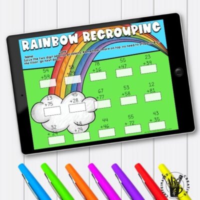 Students will practice regrouping using Rainbow Regrouping. Great for anytime in spring or for a special spring holiday, St. Patrick's Day! How to Survive the Spring Holidays As A Teacher