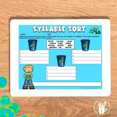 Have students practice sorting syllables with a fun Earth Day activity! Now digital and pirntable!