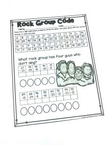 Rock Group Code is part of Second Grade President's Day mini unit