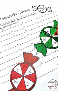 Peppermint Addition and Multiplication Spinners Center is a fun and easy center game for students to practice either adding or multiplying 2 digit numbers.