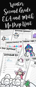Winter No Prep Bundle or Second Grade is full of no prep printables for the season! This includes both my math and literacy winter packs!