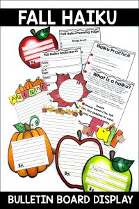 Teach kids to write a haiku by using the fall season. This unit is great for creating fall themed displays and includes 18 different templates!