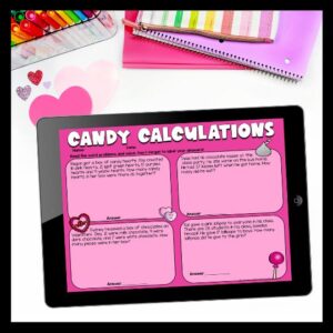 Solve word problems about Valentine’s Day candy. Do you need fun, yet engaging activities and worksheets for Valentine's Day?! I've got you covered! My best seller Valentine's Day No Prep digital and printable Mini Unit for Second Grade is perfect for fun and engaging activities on Valentine's Day! Cover graphs, homophones, two-digit addition, compound words, complete sentences, and much more all in a fun and engaging Valentine's Day theme! Now includes digital options!