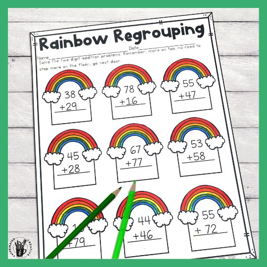 Somewhere over the rainbow, students will master regrouping. With Rainbow Regrouping this concept can be practiced even more! Great for celebrating St. Patrick's Day in the Classroom!