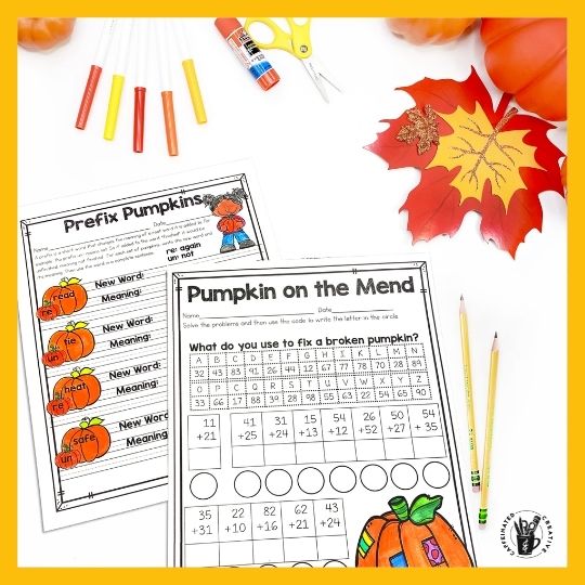 Are you needing lots of fall/Autumn activities? With the Digital and Printable Fall ELA and Math Bundle you will get BOTH digital and no prep printables for the season! This fall literacy pack covers apples, pumpkins, Halloween, Labor Day and Thanksgiving, and much more! These activities cover a wide variety of standards for second grade such as parts of speech, elapsed time, reading comprehension, word problems,two-digit subtraction and addition, contractions, and much more!