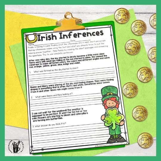 Teach students the concept of using clues in short passages to answer questions and predict what will happen. Irish Inferences is great for  celebrating St. Patrick's Day! Paddy's Prefixes is perfect for perfecting those pesky prefixes. This is part of a Spring Digital & Printable Math and ELA Activities Bundle for 2nd Grade that is full of ELA and math activities for the entire season! Simply print or assign the digital Google slides for homework, morning work, review, sub plans, and more!