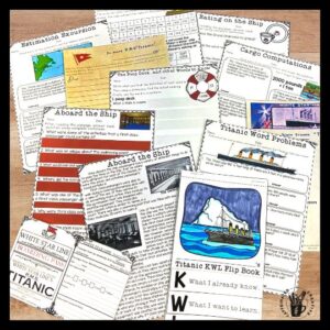 Students will learn all about the Titanic from the idea, to the finding of the sinking. Each passage comes with reading comprehension questions. These come in a digital and printable Titanic unit which comes with tons of activities, worksheets, language arts, and math-themed printables, an interactive passenger portion, task cards, comprehension questions, and even digital components! This Titanic unit can be used for any grade but was created with 3rd through 5th grade in mind!