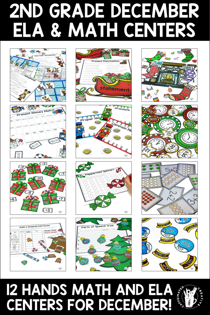 December math and ELA hands on centers.