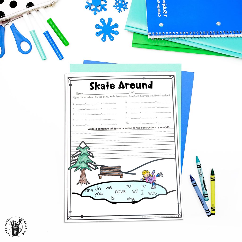 Skate Around the Contractions is a fun ELA winter activity for students to practice making and then using contractions.