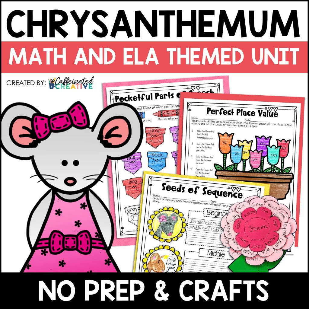 Chrysanthemum Math and ELA Activities for Back to School
