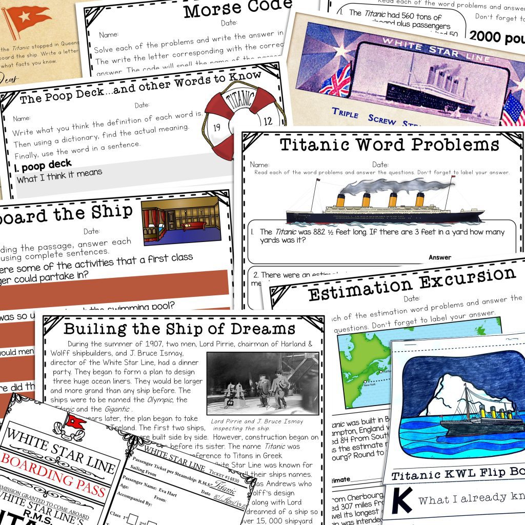 Are you looking for a way to teach your students all about Titanic!? This mega bundle is an interactive and educational way to teach students all about the Titanic. Using reading passages, games, boarding passes, Titanic-themed math printables, ideas for the classroom and so much more, they will learn all about the ill-fated ship. Please read the descriptions as to what is included as some pages may need to be omitted/altered depending on the grade-level. Digital options available as well!