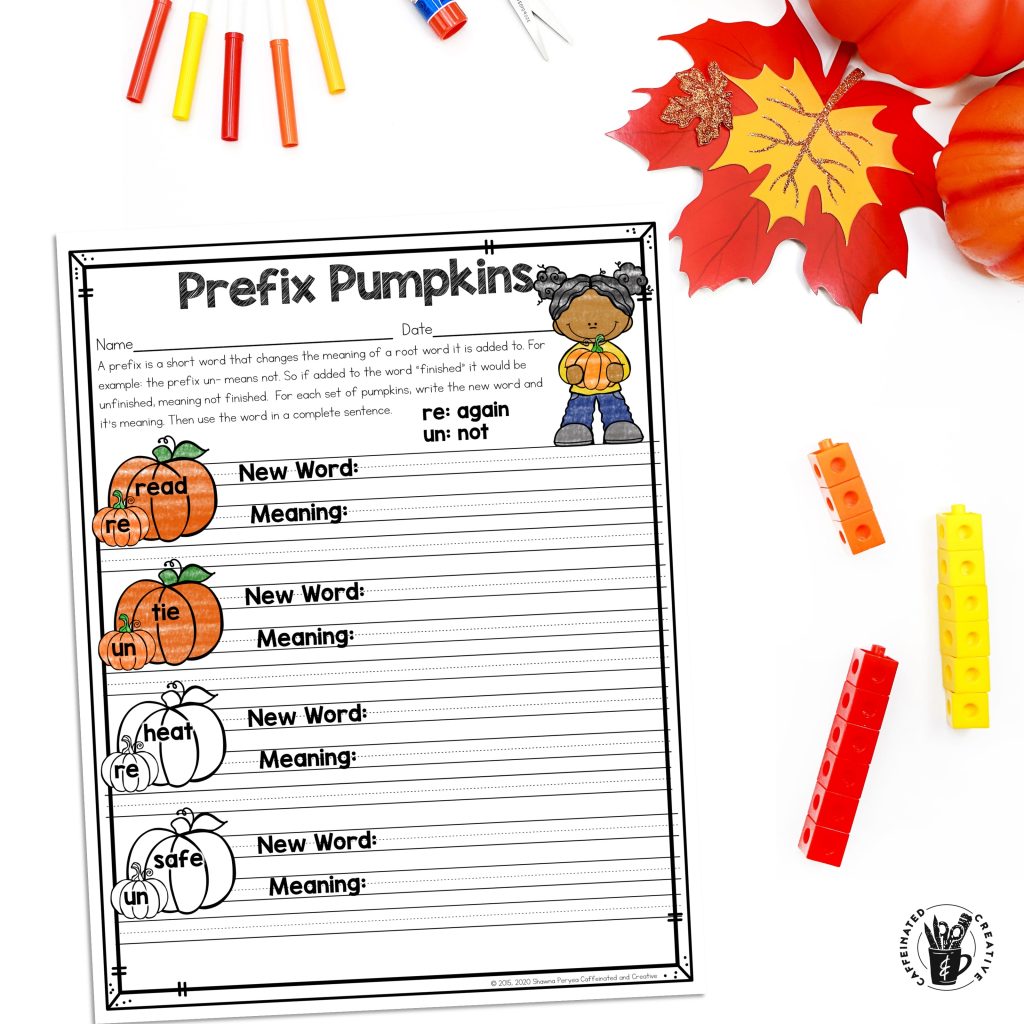 Prefix Pumpkins is a great way for 2nd-grade students to practice creating words with prefixes and understanding their meaning. Great for fall, Halloween or Thanksgiving!