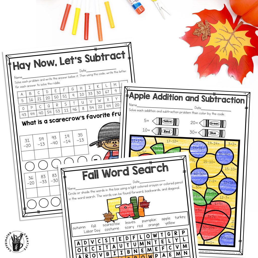 Are you needing lots of fall/Autumn activities? With the Digital and Printable Fall ELA and Math Bundle you will get BOTH digital and no prep printables for the season! This fall literacy pack covers apples, pumpkins, Halloween, Labor Day and Thanksgiving, and much more! These activities cover a wide variety of standards for second grade such as parts of speech, elapsed time, reading comprehension, word problems,two-digit subtraction and addition, contractions, and much more!