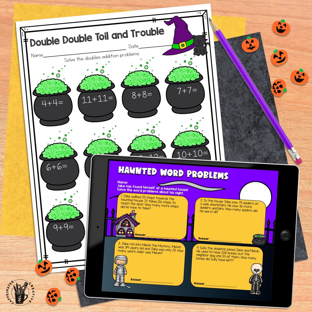 This Digital AND Printable Halloween unit is full of literacy and Math Halloween activities for second grade! Halloween week can be not only fun but educational! With 40 Halloween-themed activities, your students will have fun during this crazy sugar-coated holiday all while still learning! Cover concepts such as parts of speech, two-digit addition, sentence fragments, creative writing, word problems and much more! Perfect for distance learning! Just either print or assign slides!