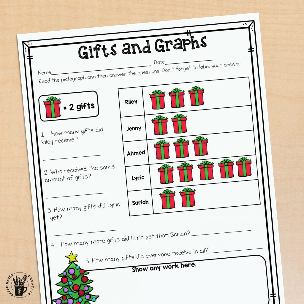 Your second-grade students will have a great time practicing reading graphs with Gift and Graphs. Using the graph, they will answer the questions that will involve addition and subtraction.
