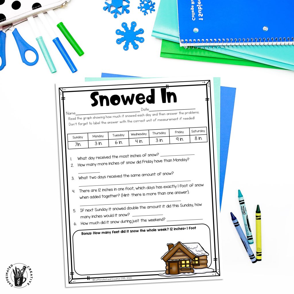 Snowed in is a fun winter math graphing activity where students will graph the number of snow days.