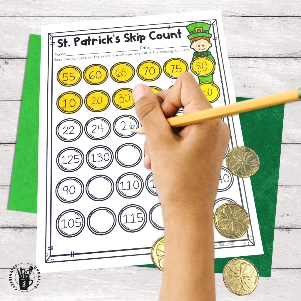 No luck needed here! Students will practice skip counting with this fun printable. Perfect for a St. Patrick's Day math activity!