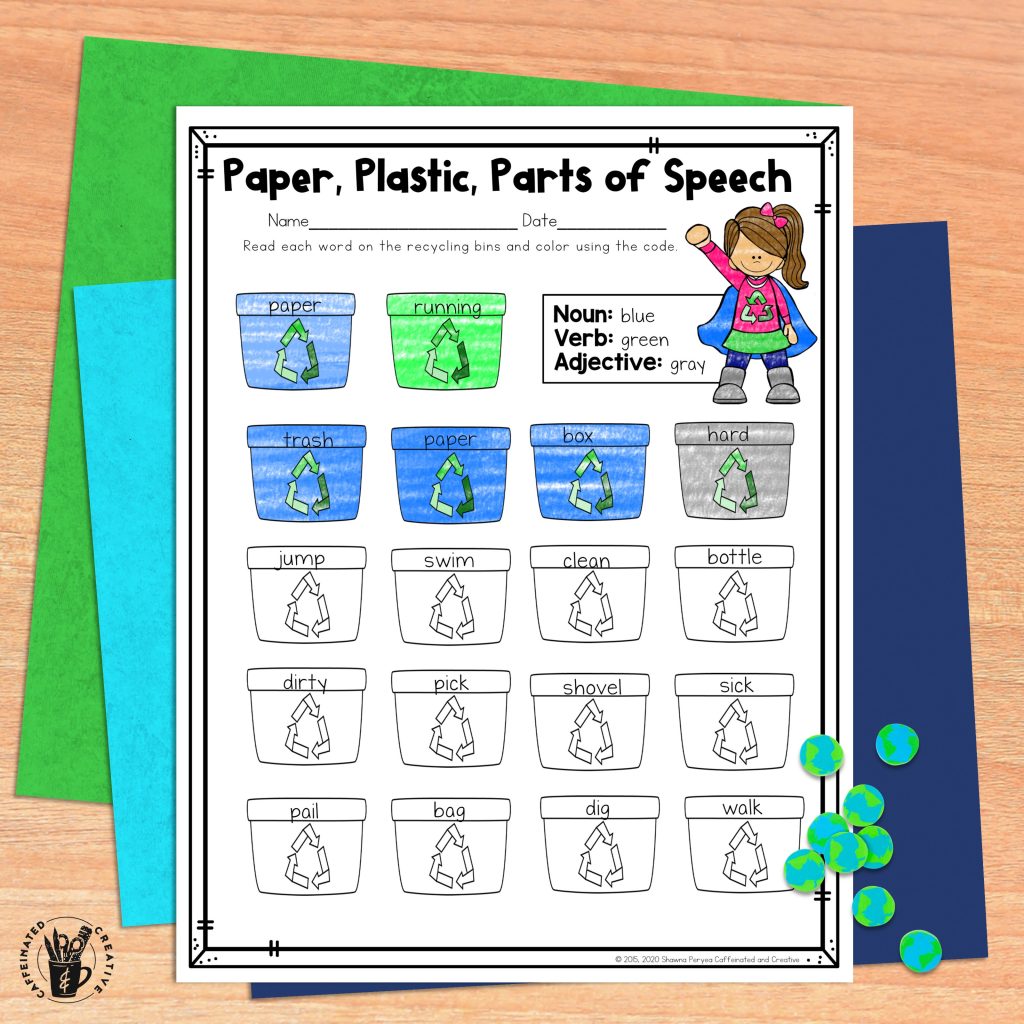 Students will sort the words according to the part of speech it is. Perfect for an ELA Earth Day Activity!