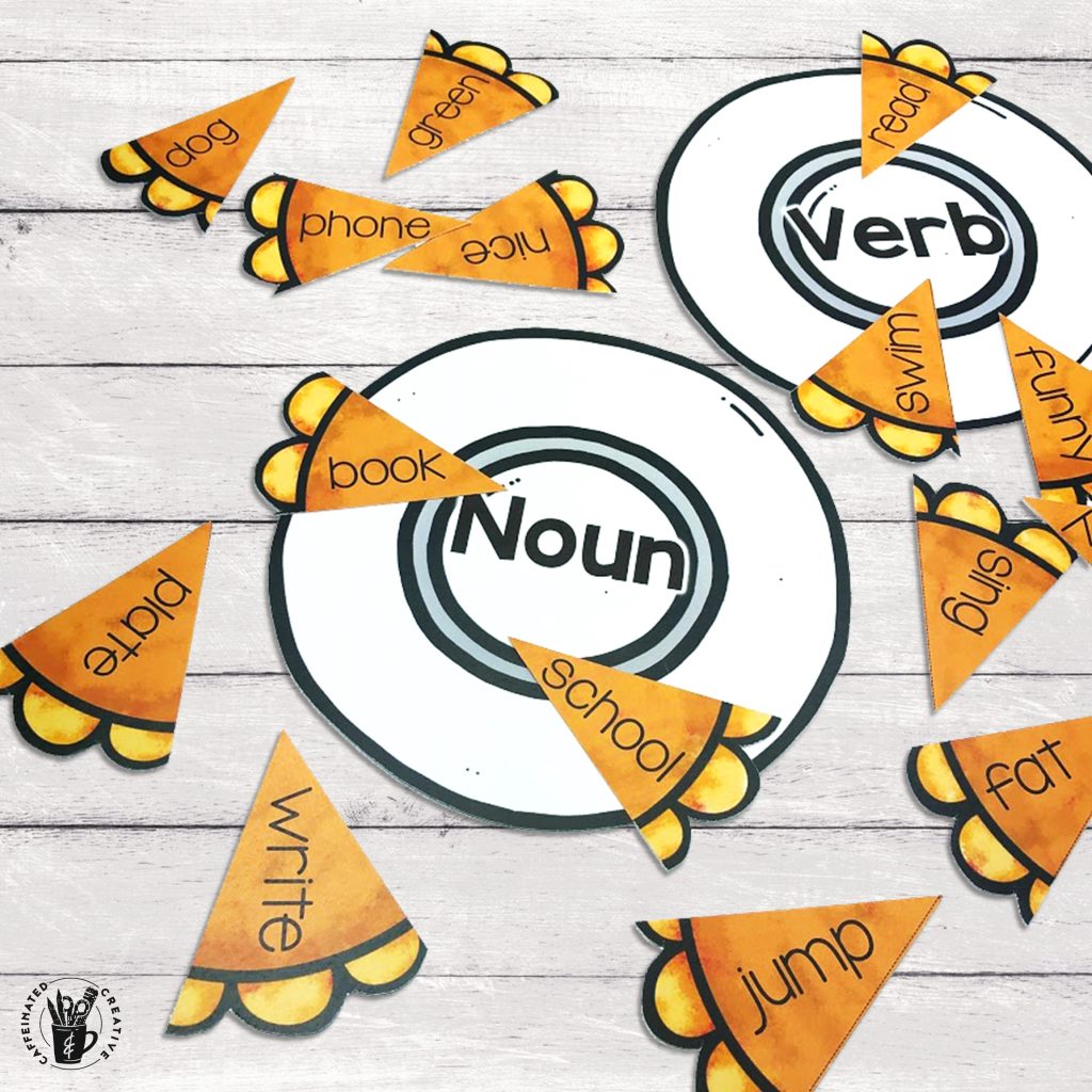 Parts of Speech Pie Game is a fun and quick game for students to practice their parts of speech. This comes with 3 plates and 3 pies. This center us great for fall, Thanksgiving, PI Day or anytime of the year!